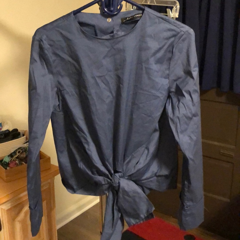 Zara tie front blouse - Picture 1 of 5